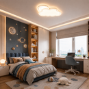 Стельова люстра біла у вигляді хмаринки L - 56 cm H - 4,5 cm Led 66W White Cloud 260531-100007974