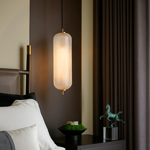 Підвісний світильник золотий з бежевим прозорим плафоном W-15 cm Led 14W Beige clear Colours 250931-100006123
