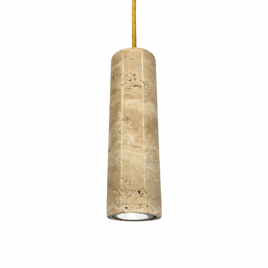 Підвісний світильник золотий з травертиновим корпусом H-23 cm E27 Beige Half 260218-100007459