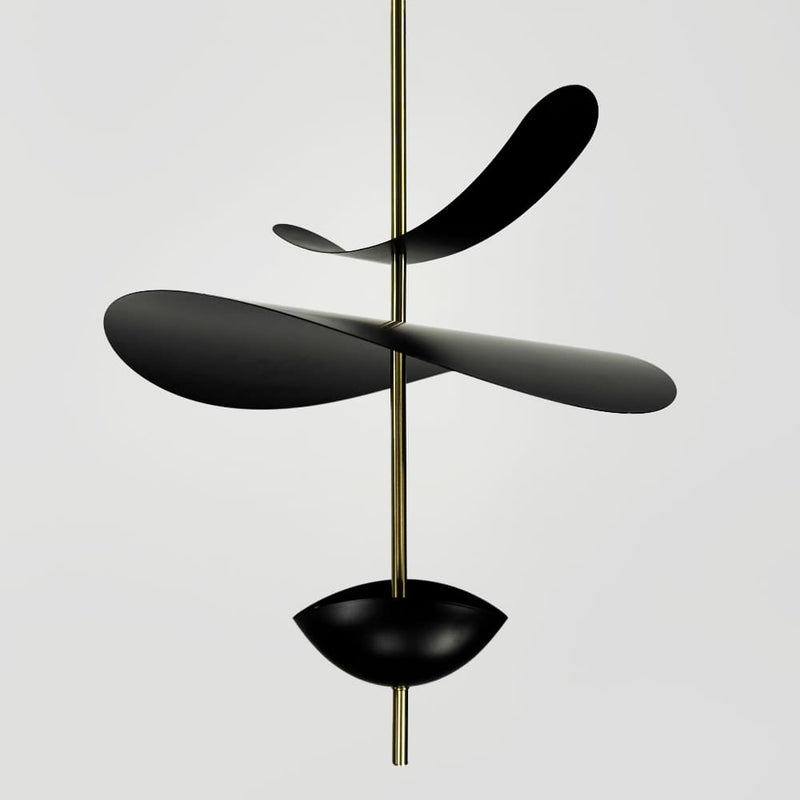 Люстра чорна з пелюстками D-40 cm / D-60 cm Led 4000K Black Flower 250918-100002039