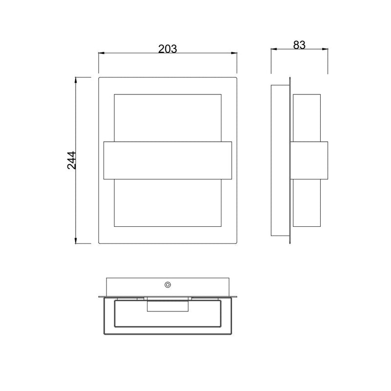 Вуличний світильник чорний IP54 H-24.4 cm Led 7W Black 251036-100006257