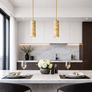 Підвісний світильник золотий з травертиновим корпусом H-23 cm E27 Beige Half 260218-100007459