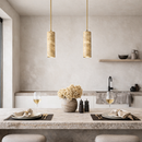 Підвісний світильник золотий з травертиновим корпусом H-23 cm E27 Beige Half 260218-100007459