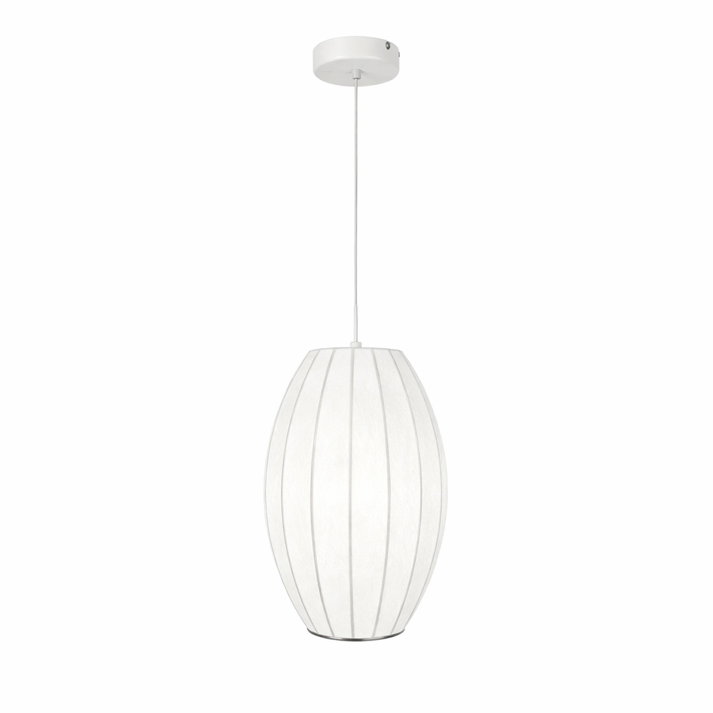 Світильник білий підвісний D-19 cm / 28 cm E27 White Lightness Oval 260218-100007464