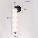 Світильник настінний чорний на 3 / 4 / 5 плафонів куль Led 5W / 6W / 8W Black + White Bollo Pearls 260458-100007775