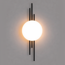 Настінний світильник чорний з білим круглим плафоном з мармуру H-52 cm Led 7W Black+White Marble Lattice Bollo 260319-100007689