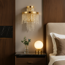 Настінний світильник золотий каскадний з кришталевий H-45 cm Led 30W Gold Crystal Cascade Wall lamp 251235-100006790