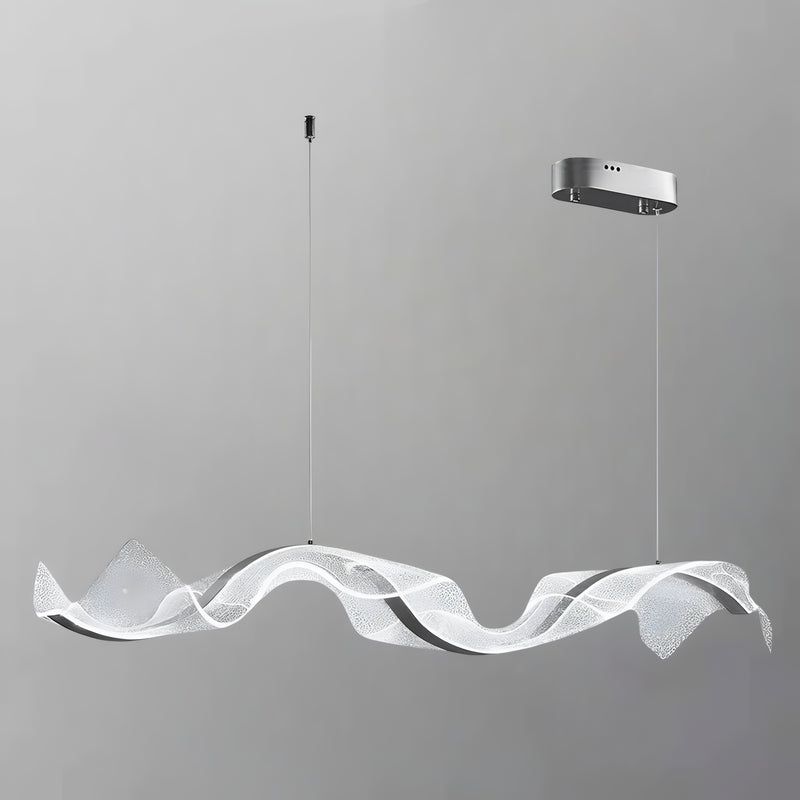 Люстра підвісна з прозорим плафоном та срібним декором Шовк L-120 cm Led 48W Jellyfish Silk Silver 250317-100004272