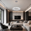 Люстра підвісна хромована D-40 cm / 50 cm Led 40W / 50W Chrome Crystal 260822-100008622