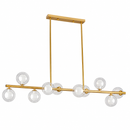 Люстра бронза видовжена з 10 круглими плафонами L-110 cm G9x10 Bronze+Clear White Bubbles 260931-100008840