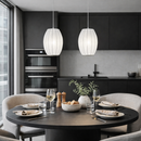 Світильник білий підвсний D-19 cm / 28 cm E27 White Lightness Oval 260218-100007464