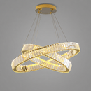 Люстра підвісна золота на 2 кільця D - 30 cm + 50 cm Led Gold Crystal 260822-100008623