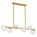 Люстра бронза видовжена з 6 круглими плафонами L-82 cm G9x6 Bronze+Clear White Bubbles 260931-100008841