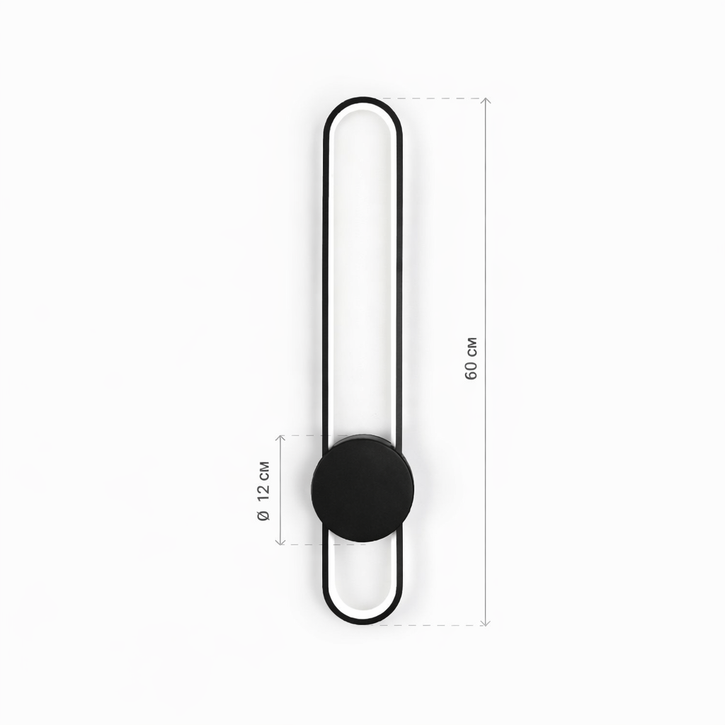 Настінний світильник чорний H-60 cm Led 15W Black Clip Lamp 260218-100007465