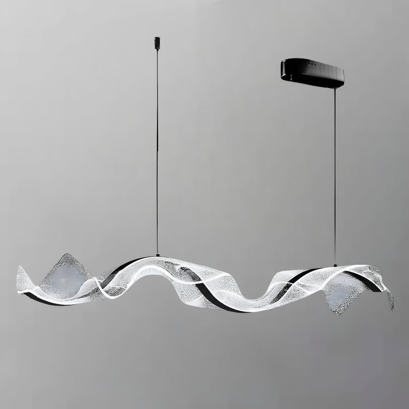 Люстра підвісна з прозорим плафоном та чорним декором Шовк L-120 cm Led 48W Jellyfish Silk black 250317-100004271