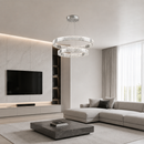 Люстра підвісна хромована на 2 кільця D - 30 cm + 50 cm Led Chrome Crystal 260822-100008624