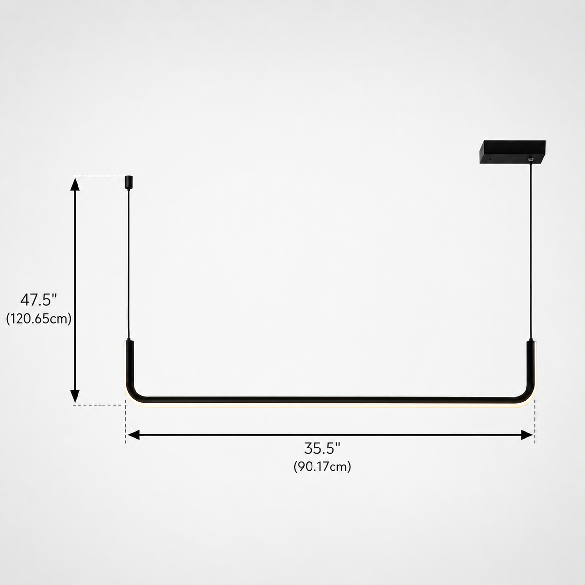 Люстра чорна лінійна L-90 cm Led Black Line Soli 260777-100008428
