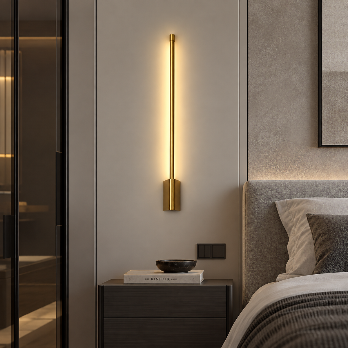 Світильник настінний латунь H - 53 cm / 73 cm / 93 cm Led 6W / 10W / 14W 4000K Copper Pipe Line 260936-100008928