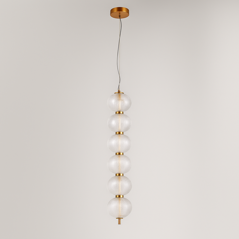 Підвісний світильник золотий з прозорим плафоном H-80 cm Led 52W Clear Colours 250931-100006122