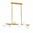 Люстра бронза видовжена з 6 круглими плафонами L-82 cm G9x6 Bronze+White Bubbles 260931-100008845