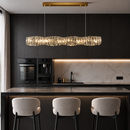 Люстра підвісна золота видовжена L - 80 cm Led 60W Gold Crystal 260822-100008625