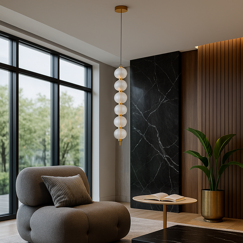 Підвісний світильник золотий з прозорим плафоном H-80 cm Led 52W Clear Colours 250931-100006122