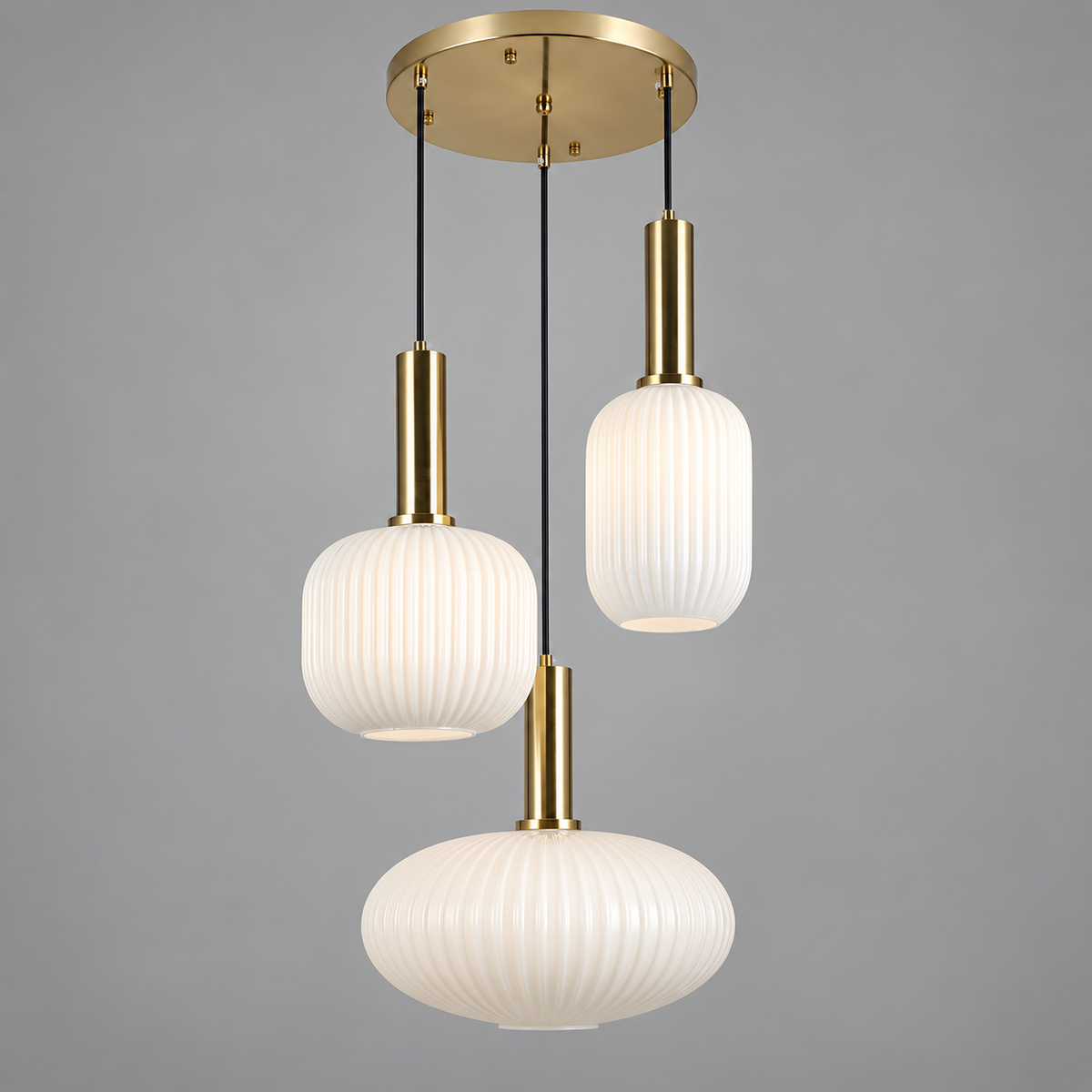 Підвісний світильник D-35 cm з білими плафонами 3xE27 Bronze + White Altom Lamp 260931-100008810