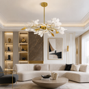 Люстра з пелюстками D-60 cm G9x4 Gold+White Flower 260680-100008121