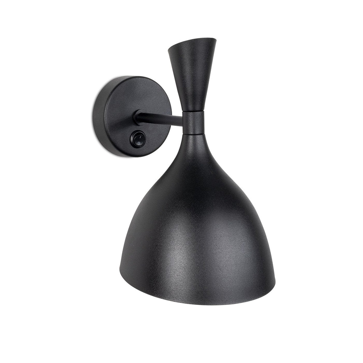 Настінний світильник чорний з вимикачем H-30 cm E14 Black Quinn 260863-100008582