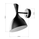 Настінний світильник чорний з вимикачем H-30 cm E14 Black Quinn 260863-100008582