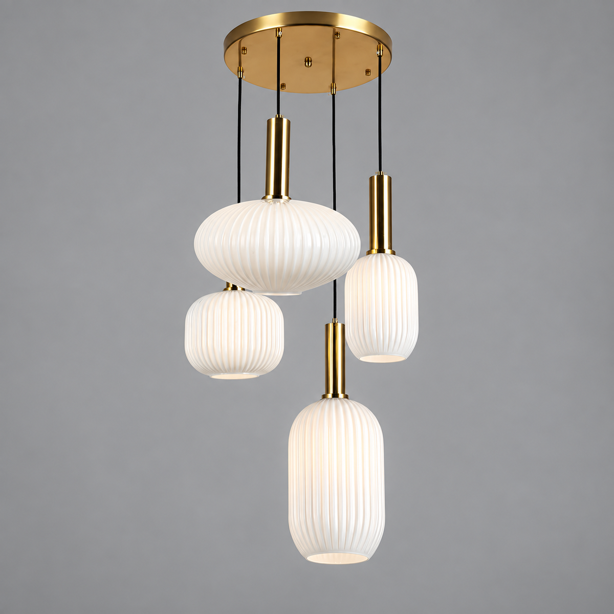 Підвісний світильник D-35 cm з білими плафонами 4xE27 Bronze + White Altom Lamp 260931-100008808