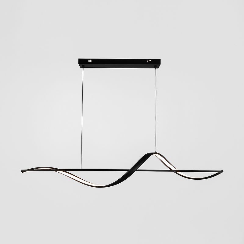 Люстра чорна видовжена підвісна L-100 cm Led Black Line Wave Hiea Led 16W 251118-100006504