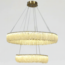 Люстра золота кільцева подвійна з кришталевим плафоном 80+50 cm Led 75W Gold Win Crystal 251235-100006791