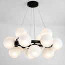 Люстра підвісна чорна з білими плафонами D-55 cm G9x16 Black + White Bubbles 260135-100007302