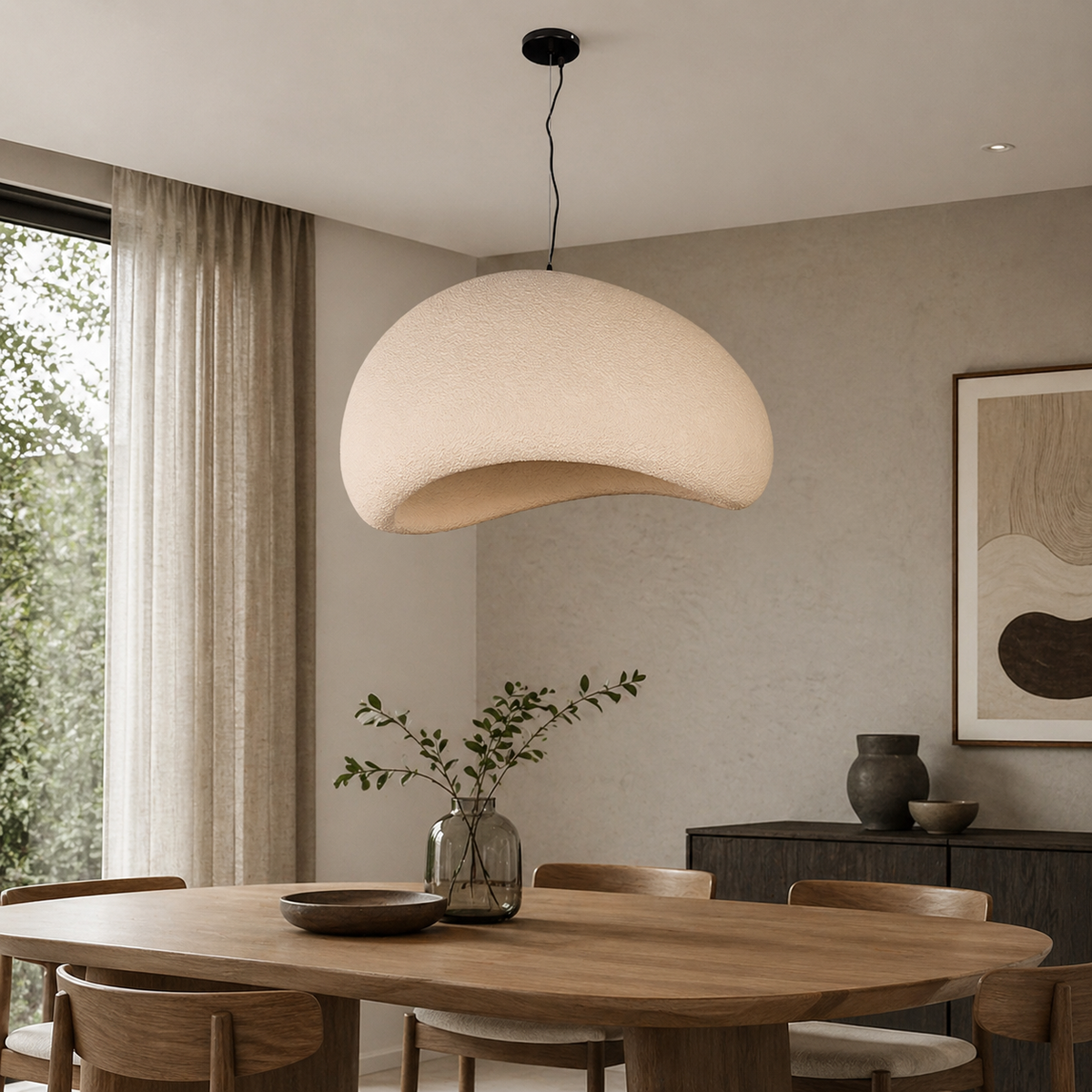 Світильник підвісний бежевий H - 45 cm L - 80 cm E27 Beige Wabi Sabi 260431-100007865
