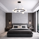 Люстра чорна підвісна кільцева з 8 матовими плафонами D-68 cm G9x8+Led Black+White Bubbles 260288-100007470