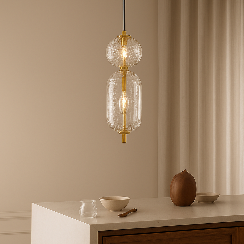 Підвісний світильник золотий з оригінальним прозорим плафоном W-15 cm Led 13W clear Colours 250931-100006124