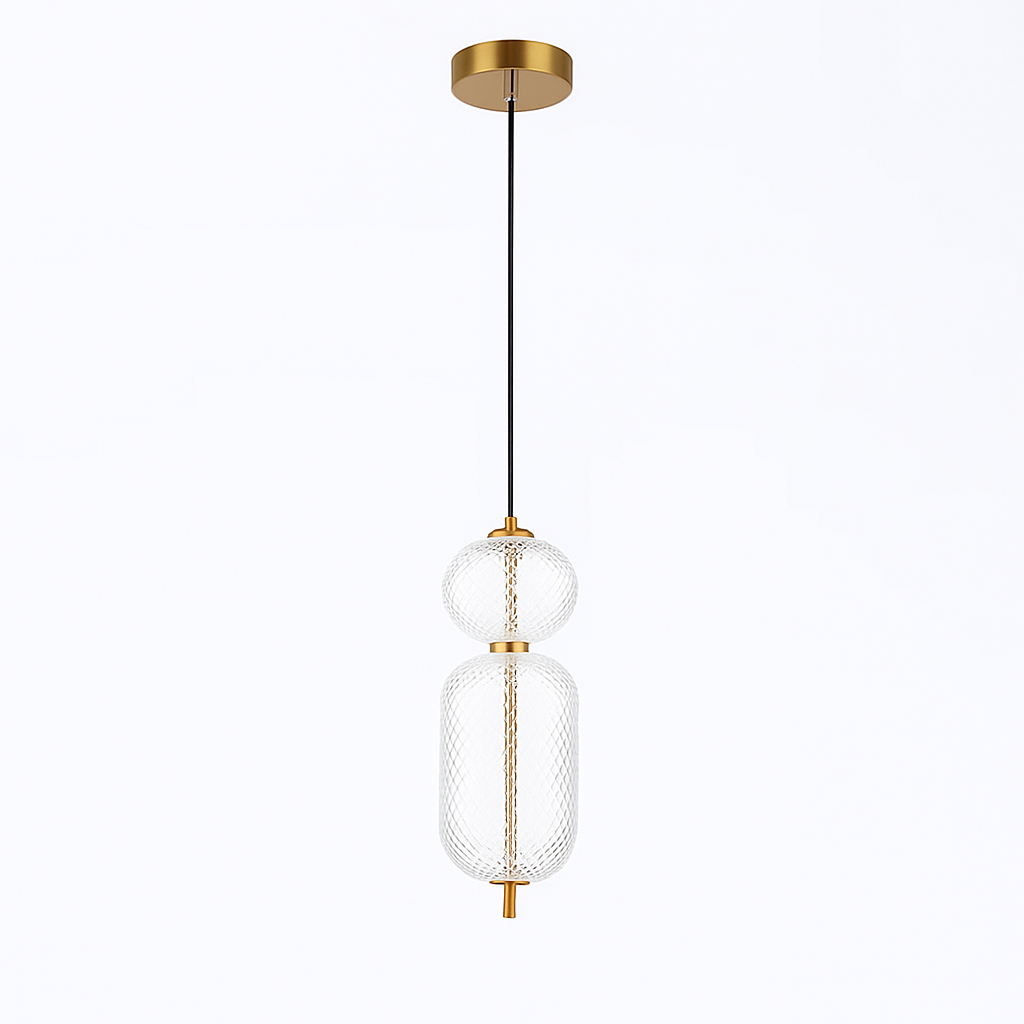 Підвісний світильник золотий з оригінальним прозорим плафоном W-15 cm Led 13W clear Colours 250931-100006124