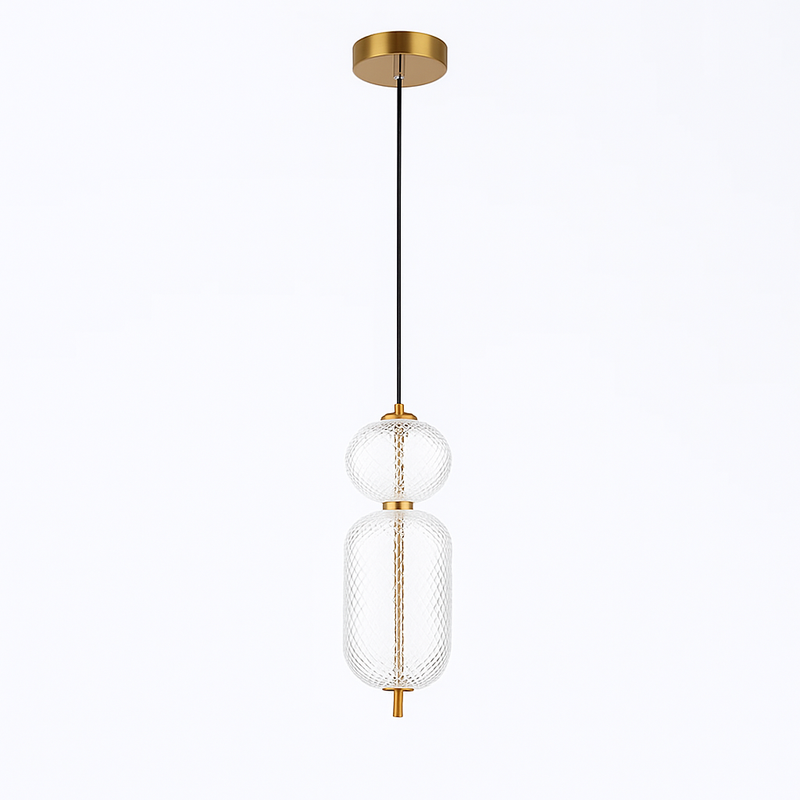 Підвісний світильник золотий з оригінальним прозорим плафоном W-15 cm Led 13W clear Colours 250931-100006124