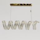 Люстра золота підвісна видовжена зі спіральним скляним плафоном з пультом L-100 cm Led 198W  Crystal diamond spiral 251135-100006616