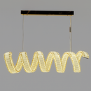 Люстра золота підвісна видовжена зі спіральним скляним плафоном з пультом L-100 cm Led 198W  Crystal diamond spiral 251135-100006616