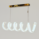 Люстра золота підвісна видовжена зі спіральним скляним плафоном з пультом L-100 cm Led 198W  Crystal diamond spiral 251135-100006616