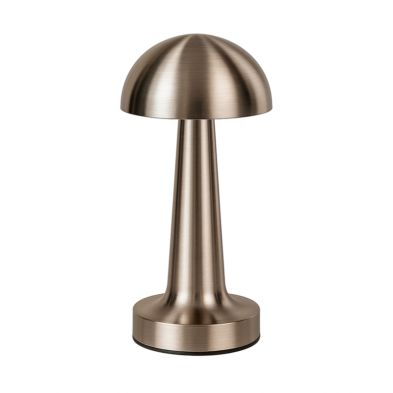 Настільна лампа срібна акумуляторна H-22 cm Led Mushroom Black 251031-100006274
