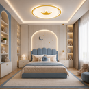 Стельова люстра біла з золотим декором D - 50 cm H - 5 cm Led 60W White Circle Deco 260531-100007964