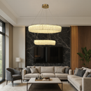 Люстра золота кільцева подвійна з кришталевим плафоном 80+50 cm Led 75W Gold Win Crystal 251235-100006791