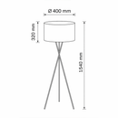 Торшер тринога чорний з текстильним бежевим абажуром D-40 cm E27 Beige Barrel Floor Lamp 251240-100006910