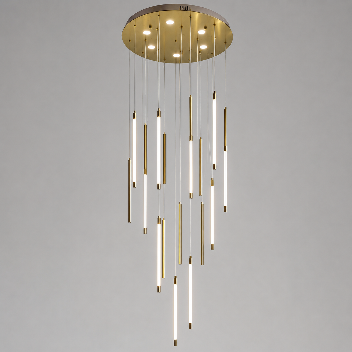 Люстра золота каскадна на 19 підвісів D-60 cm Led 130W Cascade Gold Fly 260735-100008438