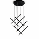 Люстра чорна каскадна трубчаста L-85 cm Led 23W Black Cascade Tube 260218-100007460