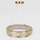 Люстра підвісна срібна світлодіодна зі скляним плафоном L-50 cm Led 38W Gold+Transparent Crystal diamond 251135-100006620