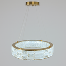 Люстра підвісна срібна світлодіодна зі скляним плафоном L-50 cm Led 38W Gold+Transparent Crystal diamond 251135-100006620